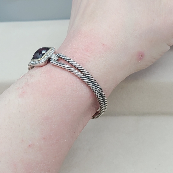 David Yurman Albion Bracelet With Garnet, Diamonds and 18k Gold - Picture 6 of 12